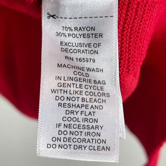 NEW Cable & Gauge Plus 3X Red Long Sleeve Knit Tunic Top Rhinestone Accent Knit - Picture 4 of 10